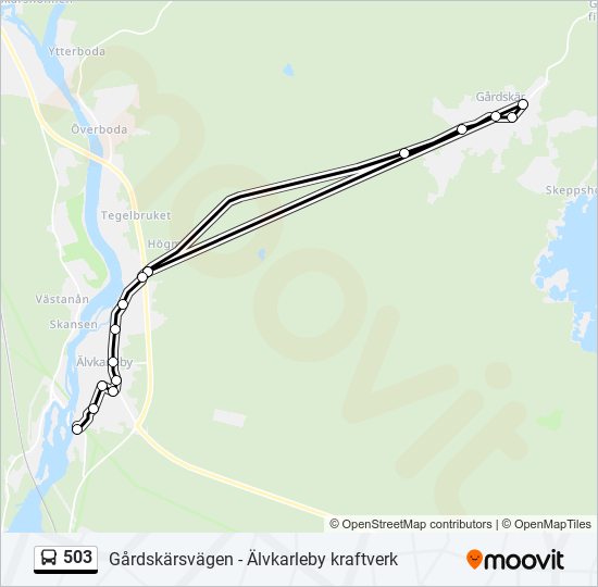 503 bus Line Map