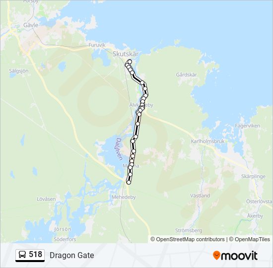 518 bus Line Map