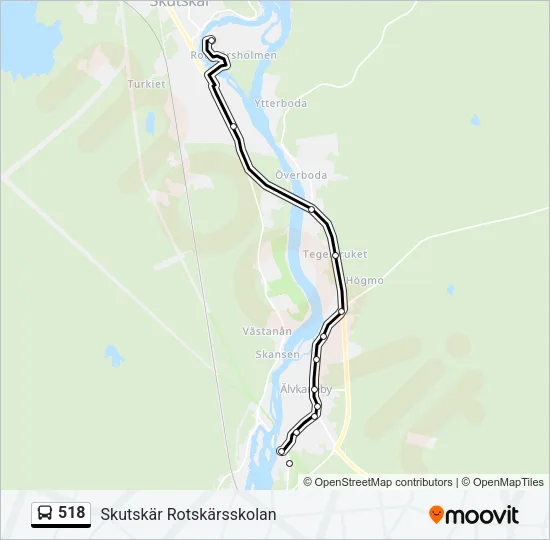 518 Bus Line Map