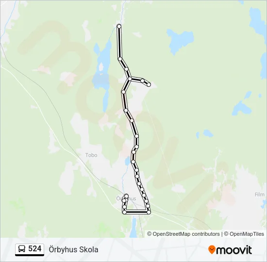 524 Bus Line Map