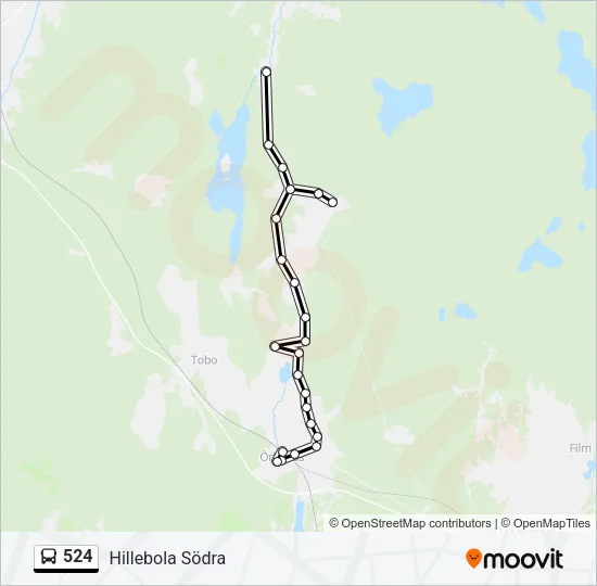 524 Bus Line Map