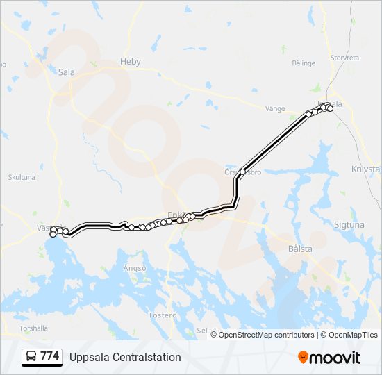 774 bus Line Map