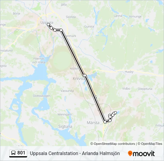 801 Bus Line Map