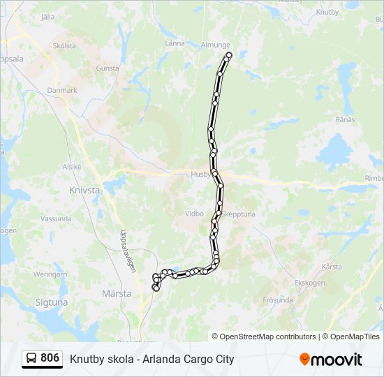 806 bus Line Map