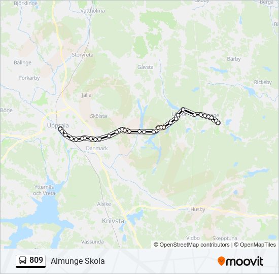 809 bus Line Map