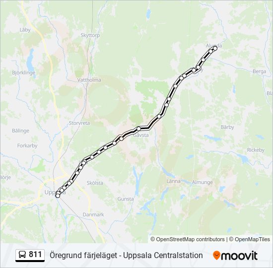 811 bus Line Map