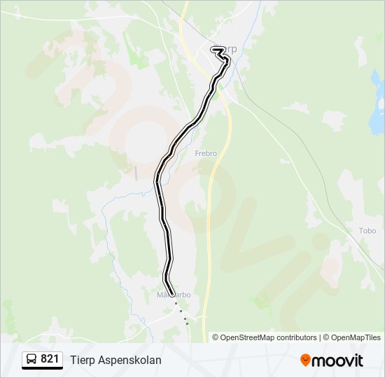 821 bus Line Map