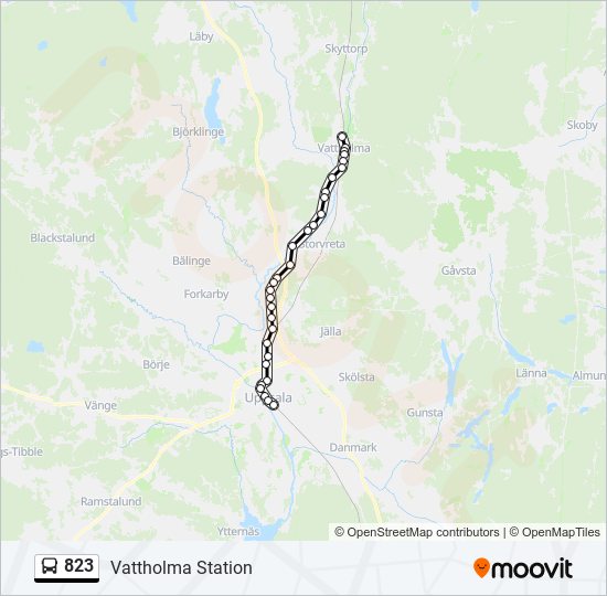 823 bus Line Map