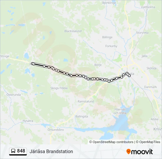 848 Bus Line Map