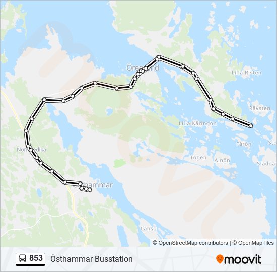 853 bus Line Map