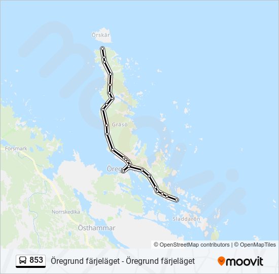 853 bus Line Map