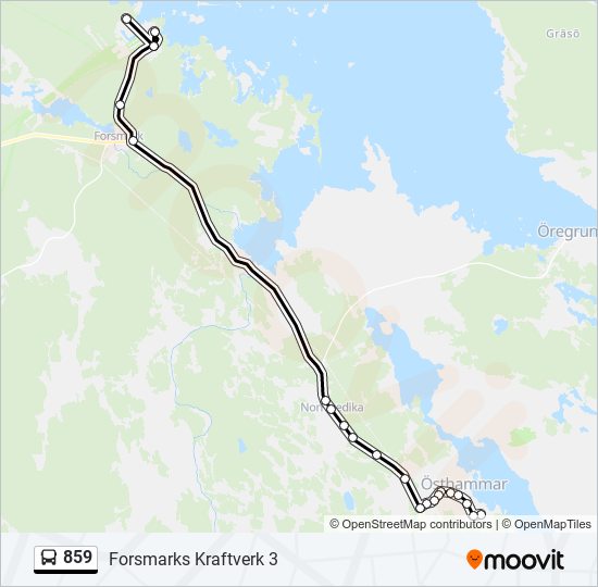 859 bus Line Map