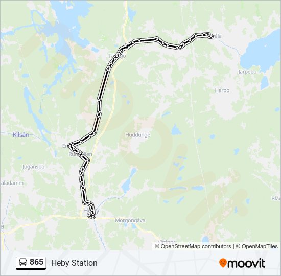 865 bus Line Map