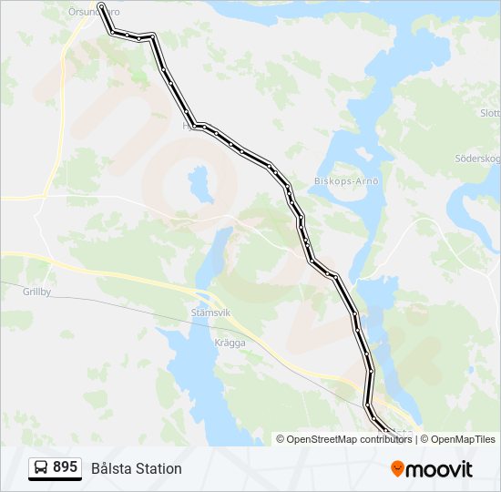895 bus Line Map