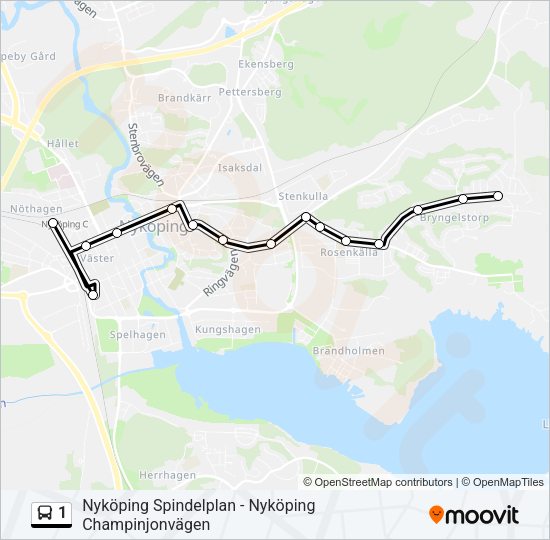 1 Bus Line Map