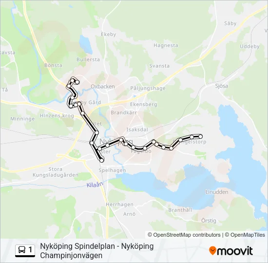 1 Bus Line Map