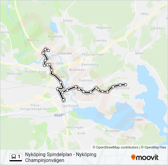 1 Bus Line Map