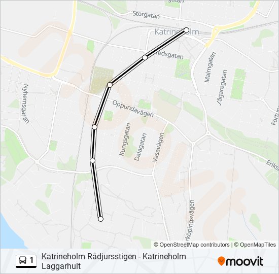 1 bus Line Map