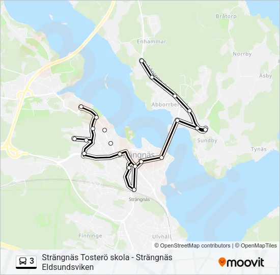 3 Bus Line Map