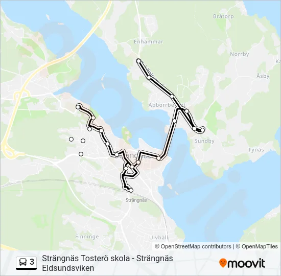 3 Bus Line Map