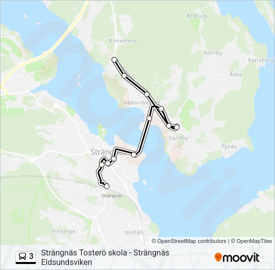 3 Bus Line Map