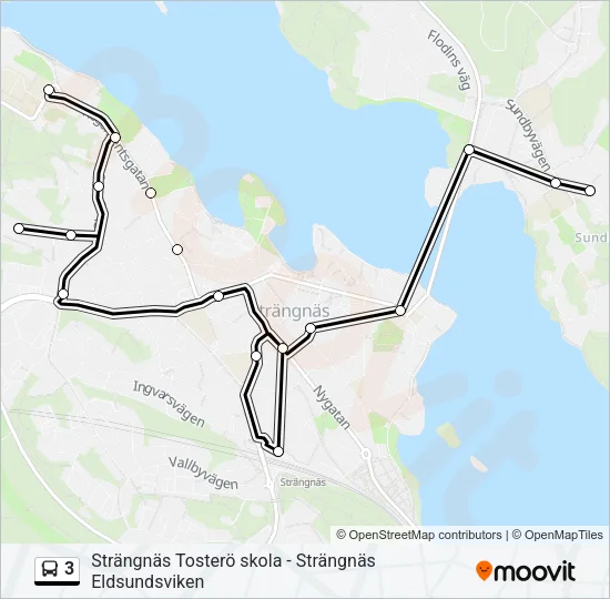 3 Bus Line Map