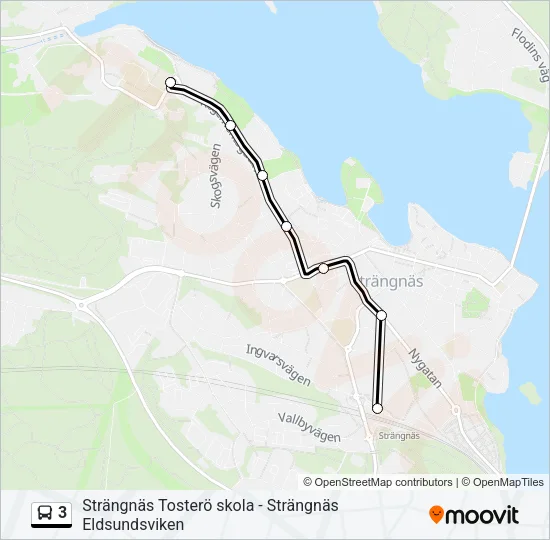 3 buss Linje karta