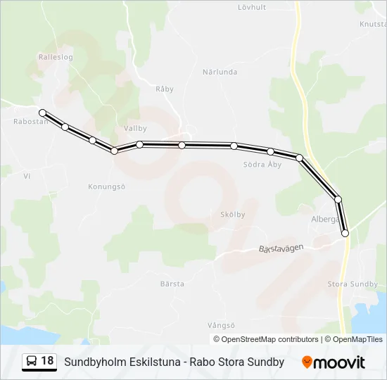18 Bus Line Map