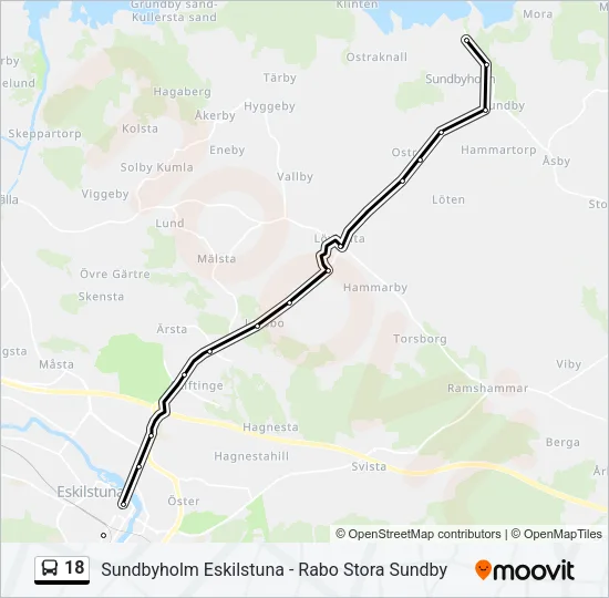 18 Bus Line Map