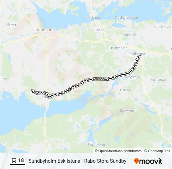 18 Bus Line Map