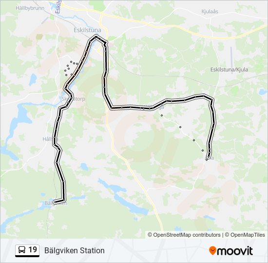 19 bus Line Map