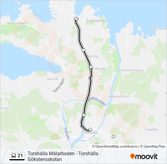 21 bus Line Map