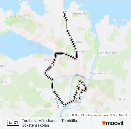21 Bus Line Map