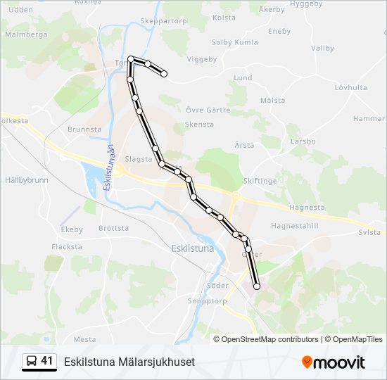 41 bus Line Map