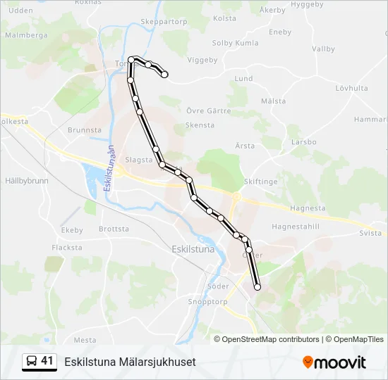 41 Bus Line Map