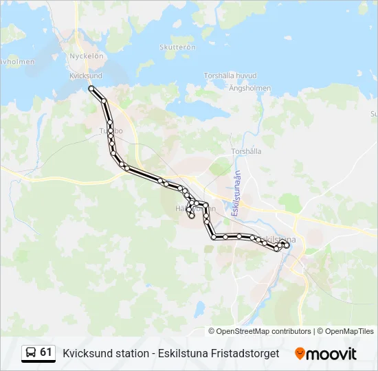61 Bus Line Map