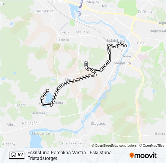 62 bus Line Map