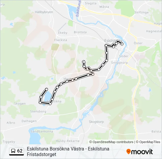 62 Bus Line Map