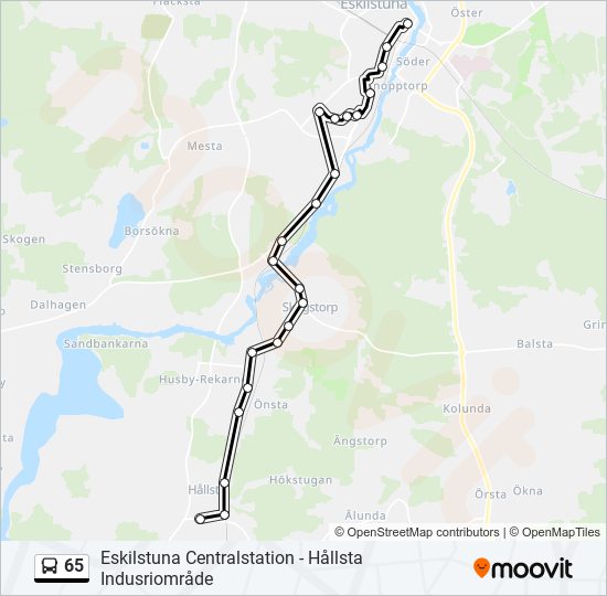 65 bus Line Map