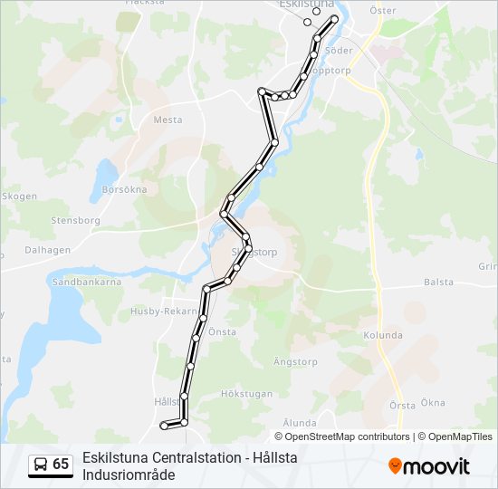 65 bus Line Map