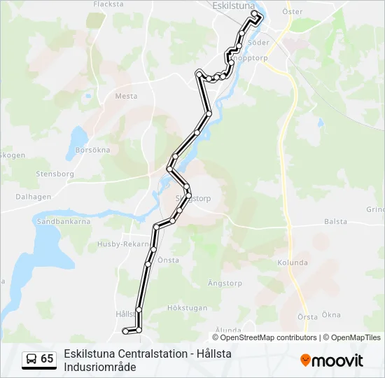 65 Bus Line Map