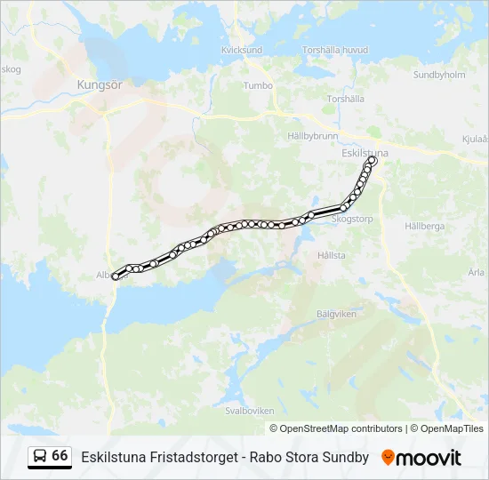 66 Bus Line Map
