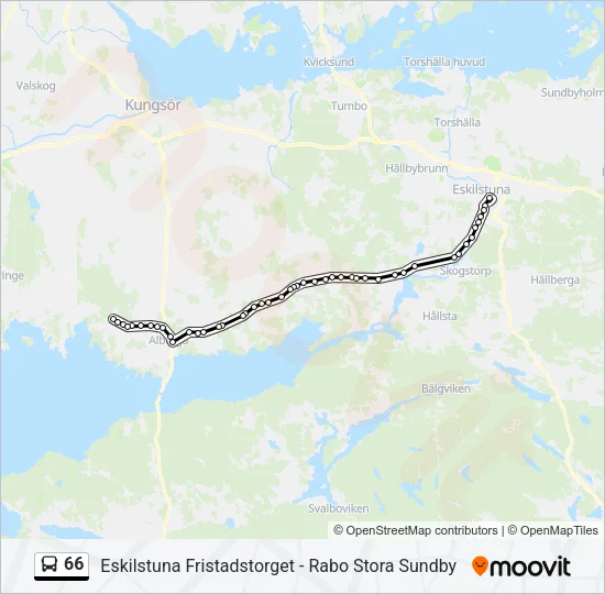 66 Bus Line Map