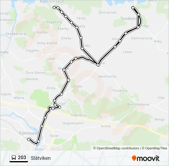 203 Bus Line Map