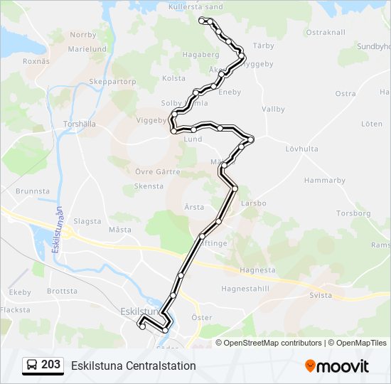 203 bus Line Map