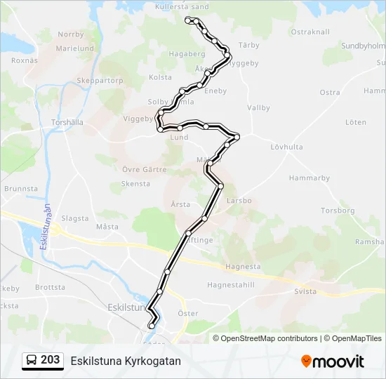 203 Bus Line Map