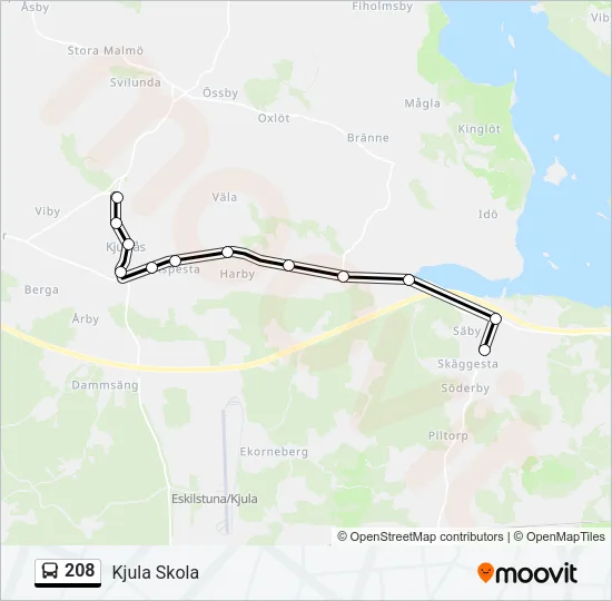 208 Bus Line Map