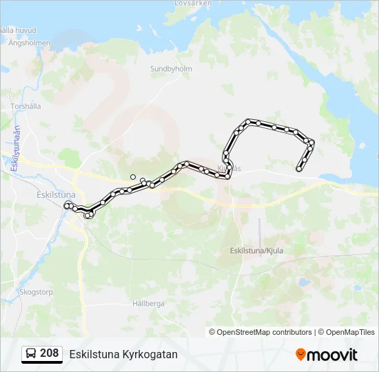 208 Bus Line Map
