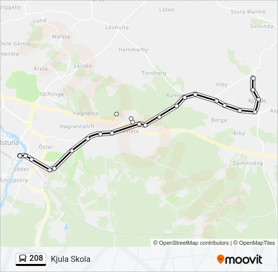 208 Bus Line Map