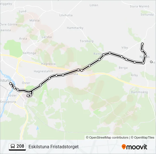 208 Bus Line Map